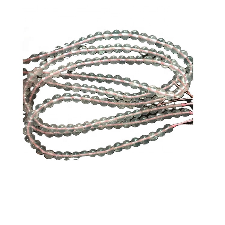 ಹ್ಯಾಂಡ್ಮೇಡ್ ರೌಂಡ್ ರೋಸ್ ಕ್ವಾರ್ಟ್ಜ್ ಕ್ರಿಸ್ಟಲ್ ಮಣಿಗಳಿಂದ ನೆಕ್ಲೆಸ್ ಫಾರ್ ಸಗಟು 20