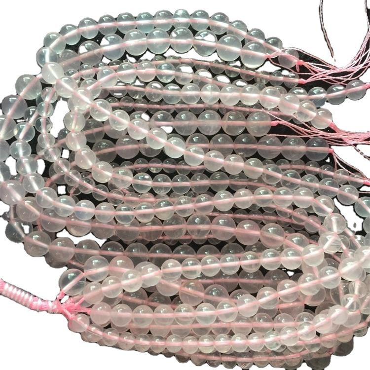 ಹ್ಯಾಂಡ್ಮೇಡ್ ರೌಂಡ್ ರೋಸ್ ಕ್ವಾರ್ಟ್ಜ್ ಕ್ರಿಸ್ಟಲ್ ಮಣಿಗಳಿಂದ ನೆಕ್ಲೆಸ್ ಫಾರ್ ಸಗಟು 22