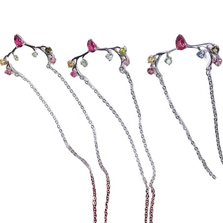 컷 토르말린 쿼츠 925 스털링 실버 펜던트 목걸이 20