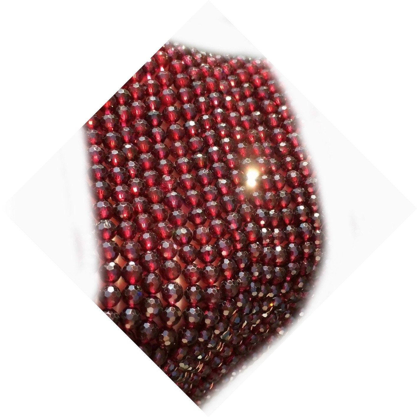 Garnet rotondo sfaccettato perline sfaccettati naturali 3-6 mm di gatto rubino occhio rosso caldo 20