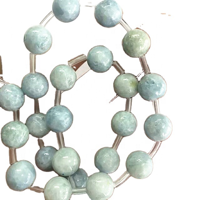 ನೈಸರ್ಗಿಕ ಸೆಲೆಸ್ಟೈಟ್ ರೌಂಡ್ ಆಕಾರ ಮಣಿಗಳು ಲೈಟ್ ಬ್ಲೂ ರತ್ನದ ಕಲ್ಲುಗಳು 7