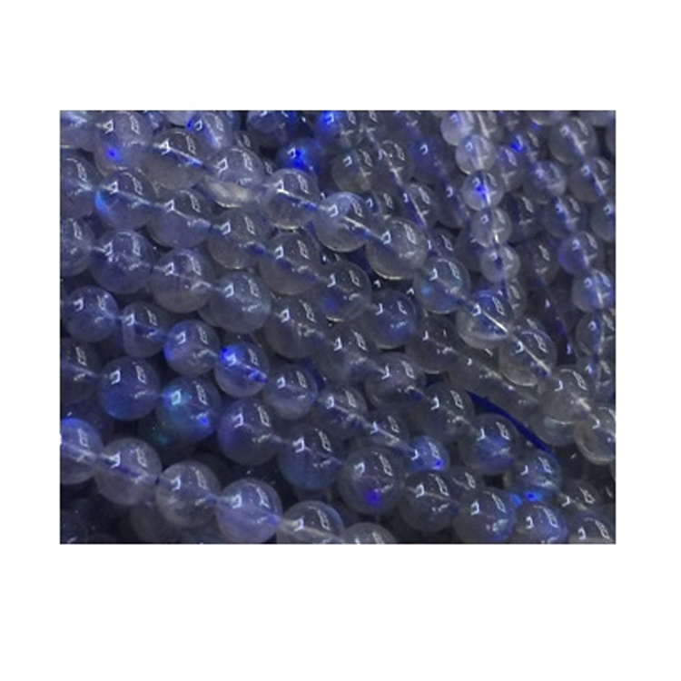 Naturlig Grå Labradoritt Round Shape Perler Gemstone Strings 7