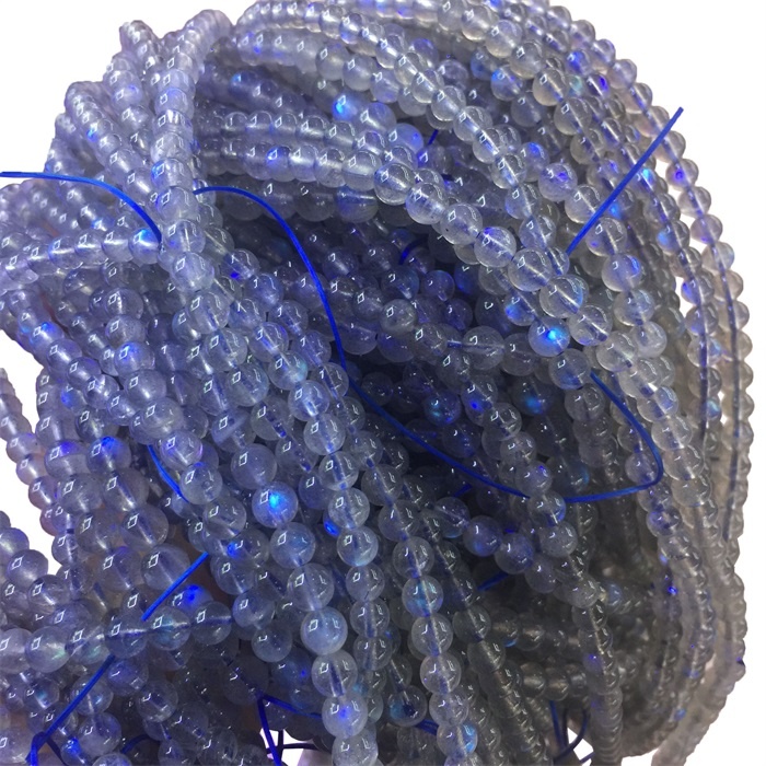 Naturlig Grå Labradoritt Round Shape Perler Gemstone Strings 11