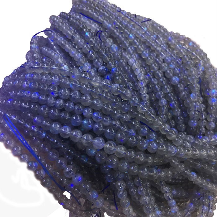 Naturlig Grå Labradoritt Round Shape Perler Gemstone Strings 13