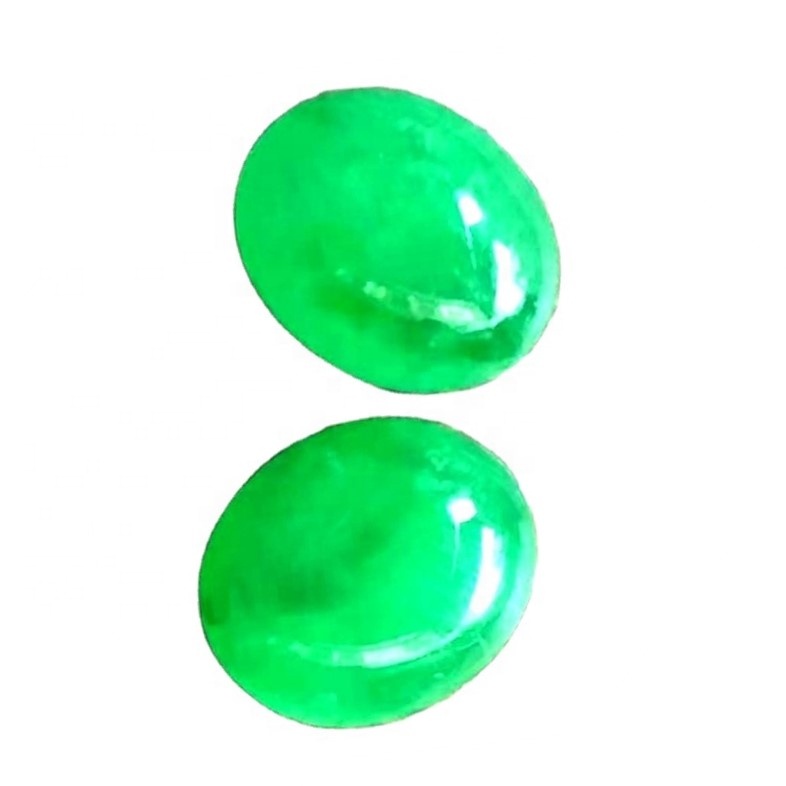 Природен смарагд Cabochon овална форма скапоцен камен смарагд лабава камен катохон за накит 40