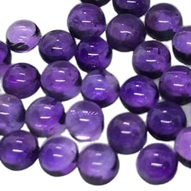 Amethyst Cabochon Gemstone Natural Round Amethyst Cabochon Kvörðað Stærð Gemstone 40