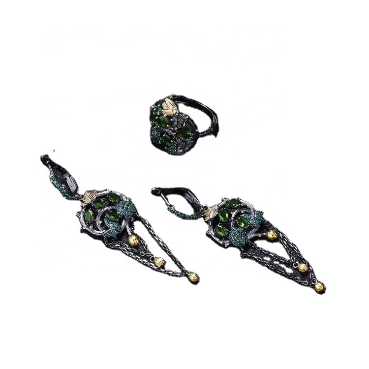 Аптовыя натуральныя зялёныя каменныя кольцы ювелірныя вырабы 40