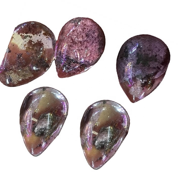 Cabochons de quars de cristall fantasma diferent de la mida i la forma per tallar la cabochona natural de pedra de quars fantasma 41