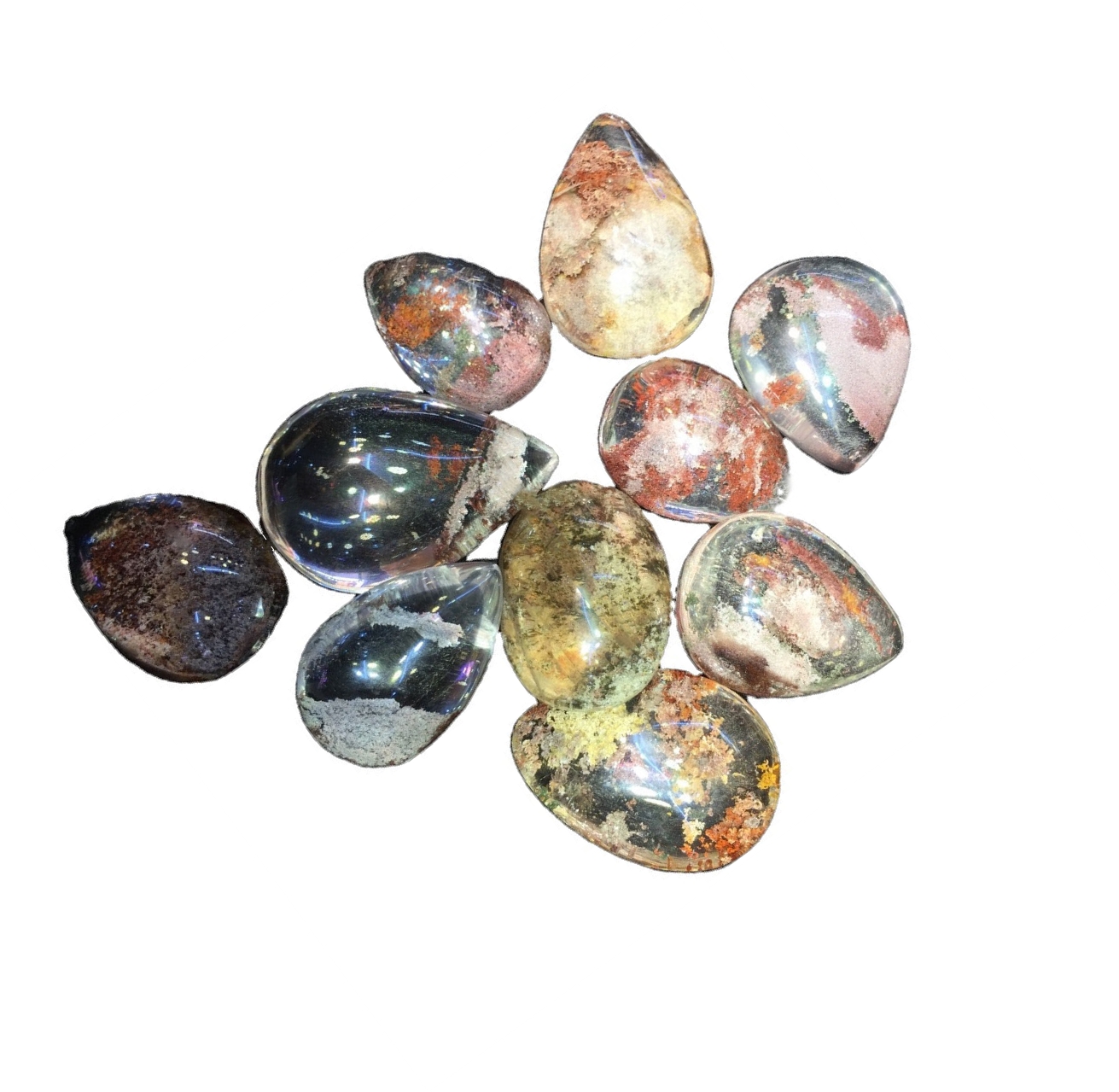 Natural Red Ghost Phantom Quartz Crystal Drop Kulons Healing 41