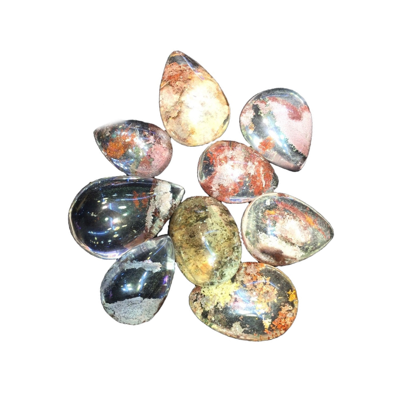 Natierlech abegraff Gaart Multi Faarf Phantom Quarz Pendant 40