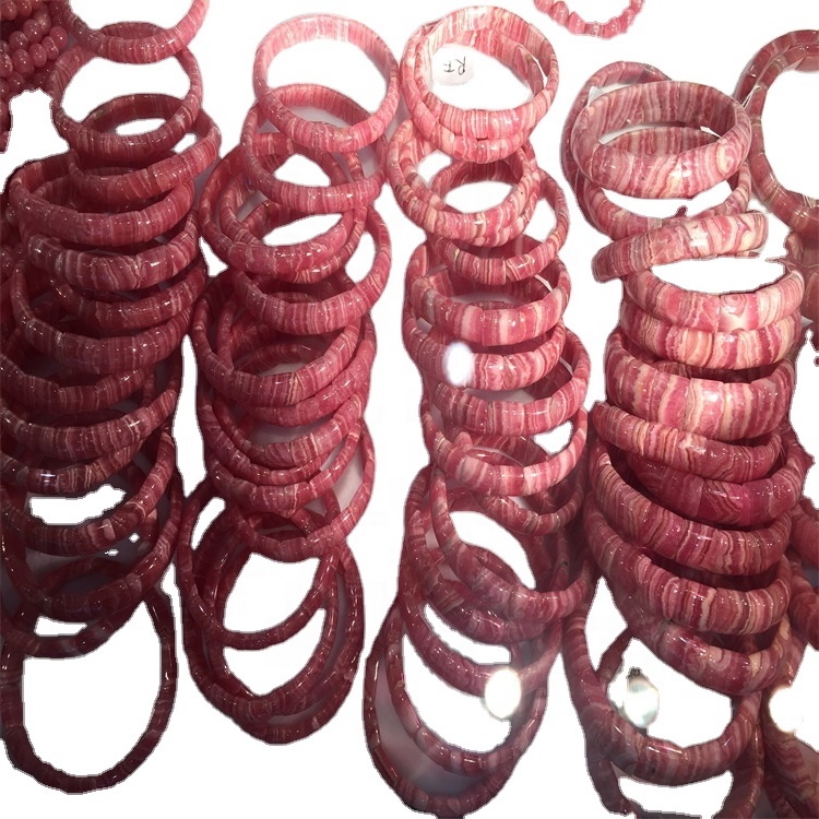 100% натуральна rodochrosite бранзалет зрабіць аптовы hrydochrosite прыроднага каменя каштоўны каменны карэктоўны чып бранзалет 18