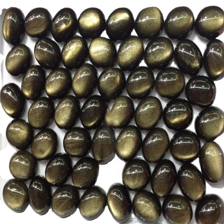 Amazing Təbii Qızıl Obsidian Gemstone Təbii Qızıl Obsidian Boş Cabochon Ən keyfiyyətli Qızıl Obsidian 41