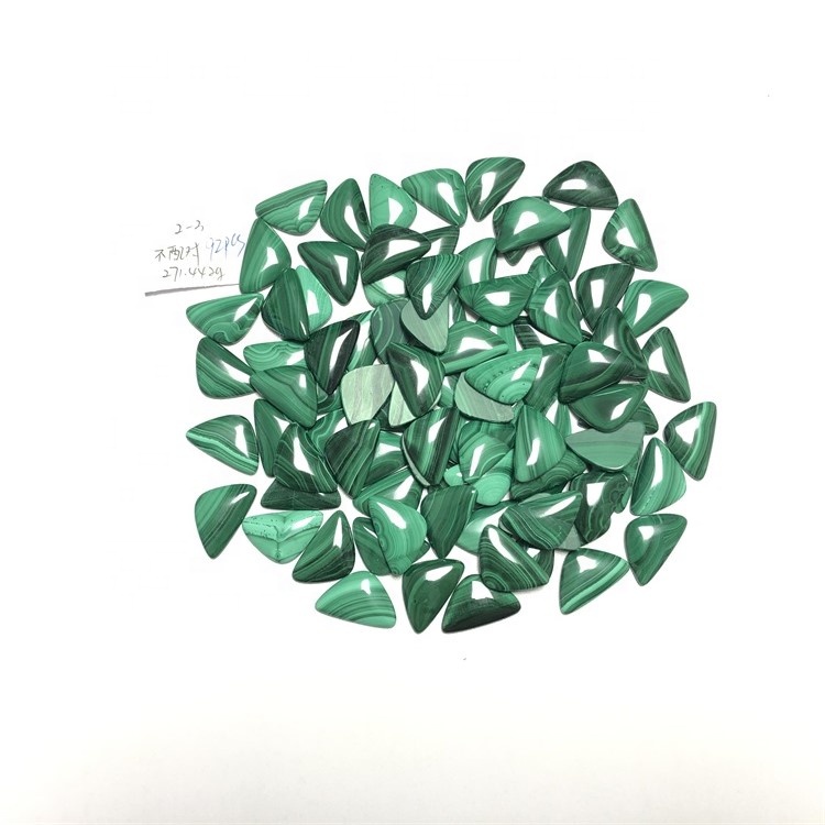 Natural Malakite Triangle Cabochon Loose Gemstone Triangle Malakite Cabochon Gerðu heildsölu 36
