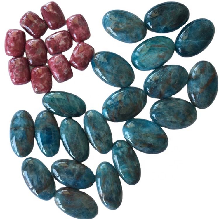 Bella qualità superiore qualità 100% naturale al neon al neon blu apato forma ovale cabochon gamstone allentato per fare gioielli 40