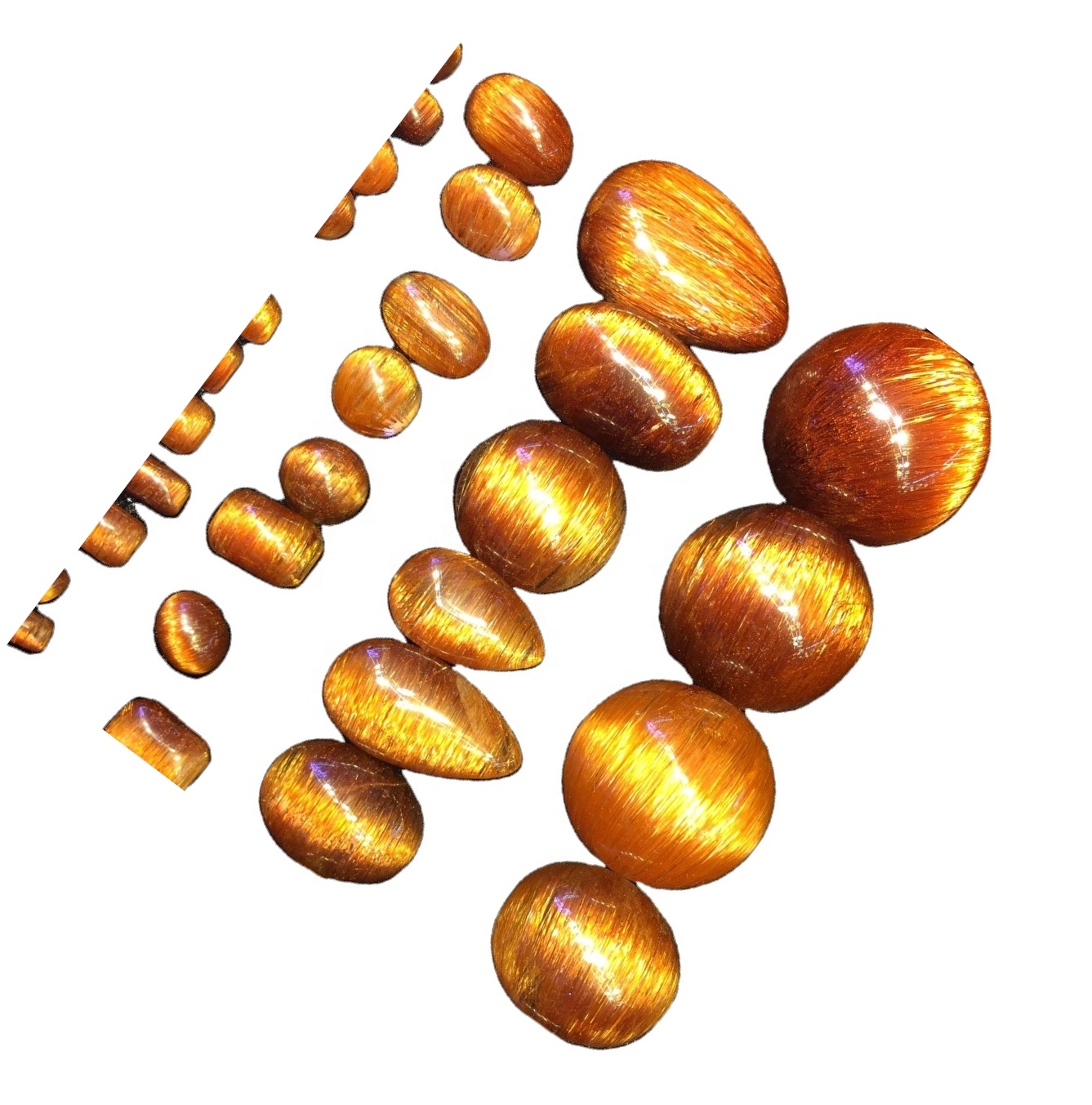 Naturlig kobber rutilert kvarts cabochon kobber rutilert kvarts glatt oval cabochon 40