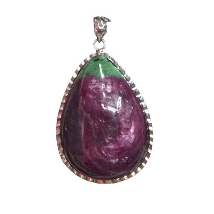 Satış üçün təbii qaya epidot daşın, yaqut zoisite kristal bəzək asqı 17