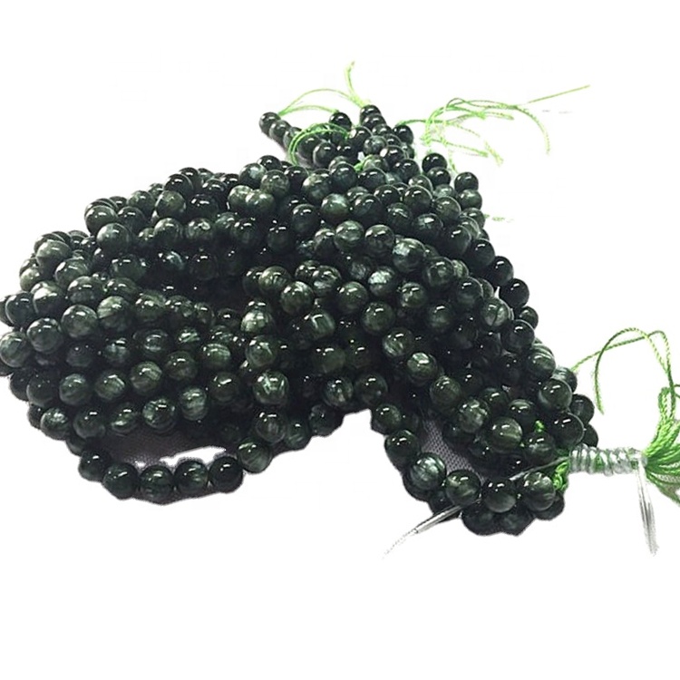 Natierlech serramhinite 3a Round Form Beads glat Gemstone Saiten 17