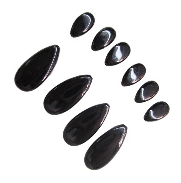 Φυσικό μαύρο Onyx Cabochon Long Marquise Cabochon Flat Back Βαθμονισμένο Cabochon 41