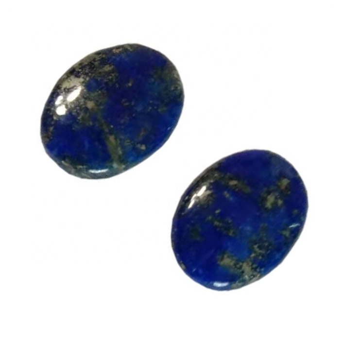 Бакар лазис лазули овални калибрирани кадошок назад рамни скапоцени камења 40