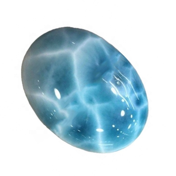 Doğal Dominik Larimar Doğal Oval Larimar Cabochon Hakiki Gevşek Taş 40