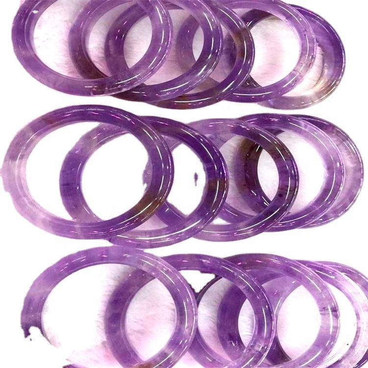 ANTELOPE \ 'SOR HORN PEREDS AMETHYST narukvica Bangle Ljubičasta prirodna prirodna sirovina Amethyst GEMSTOne Crystal narukvica 42