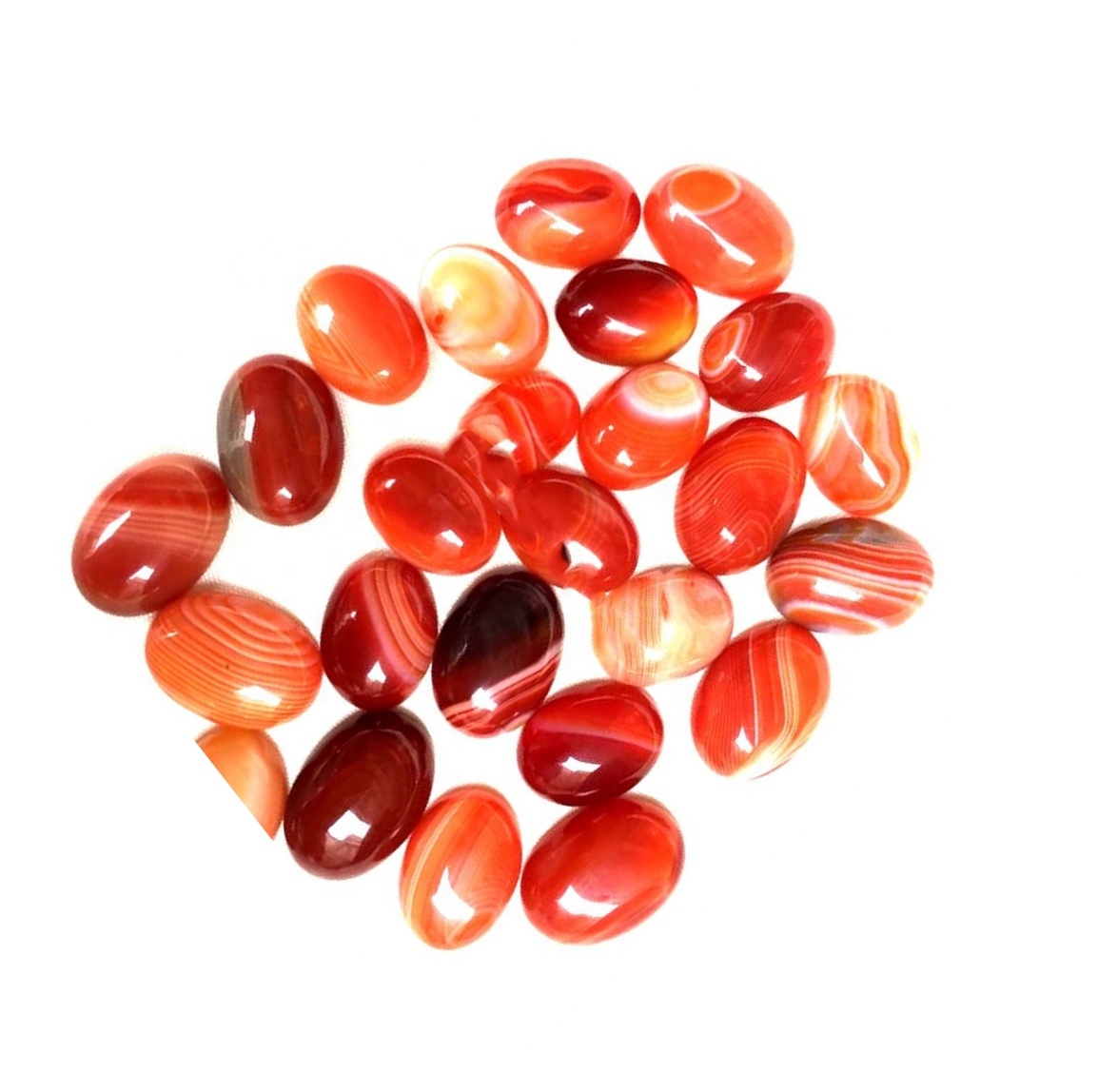 Neon Red Agate Cab Oval Cabochon Red Agate Gemstone Red Semi i çmuar Varëse 41