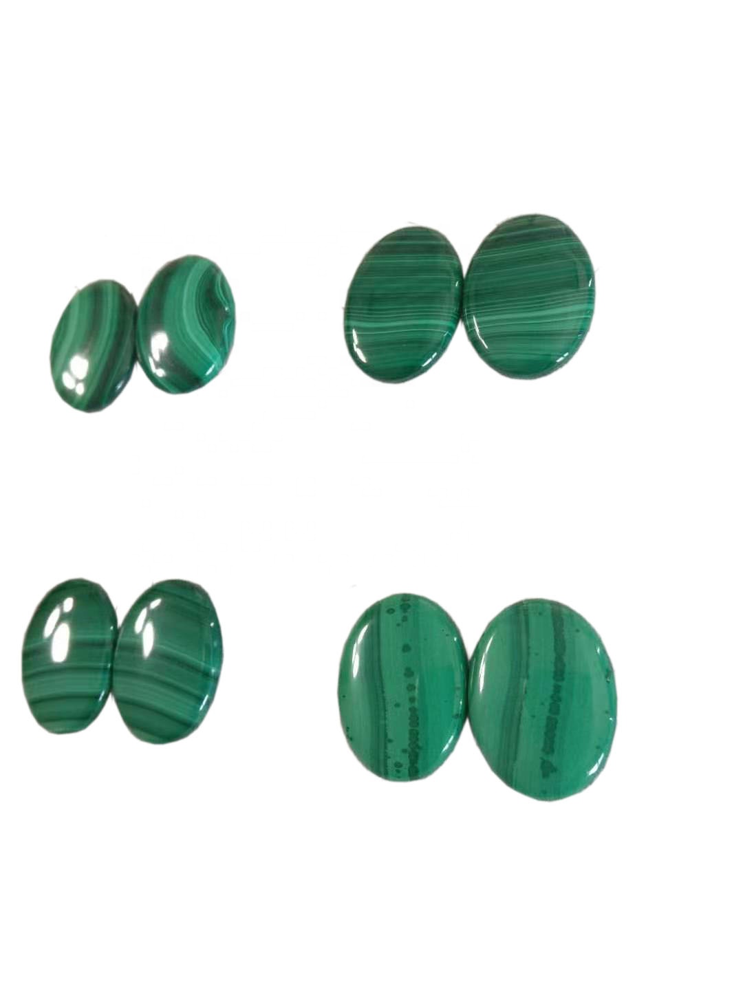 Malakít par hágæða malachite cabochon laus gemstone 17