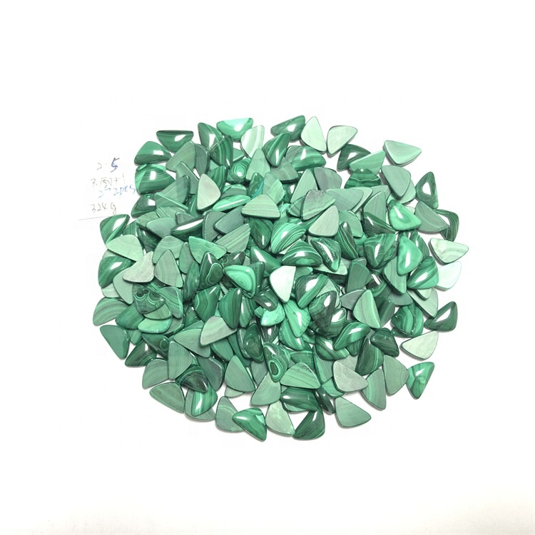 Natierlecht malachit 16x10x4mm Triangle Cabochon flaach Back Loose Malache AAA Qualitéit Gemestone 41