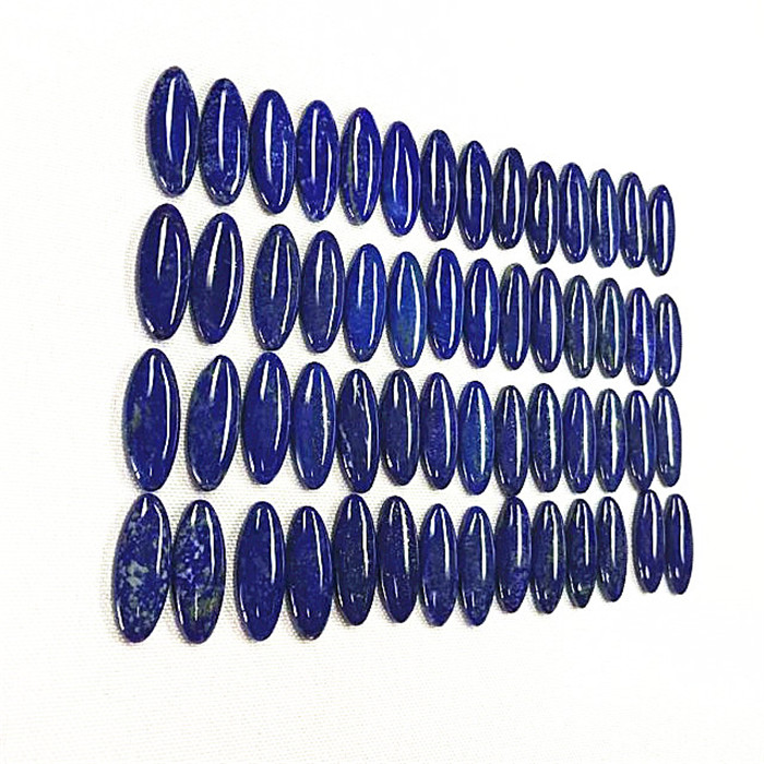 Amazing Lapis Lazuli Cabochon me shumicë gur gur i çmuar Lapis Lazuli Long Oval Dardhë jastëk Gemstone 40