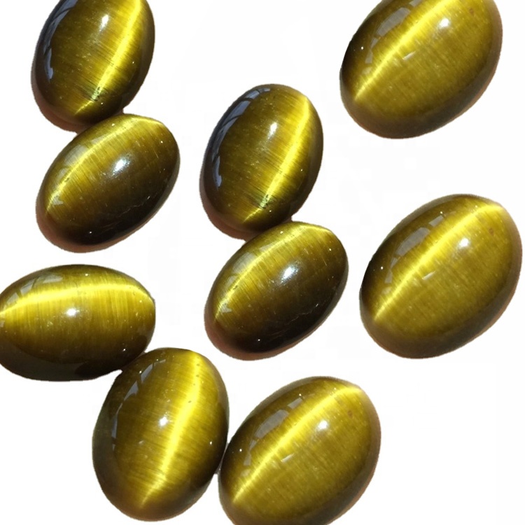 Natural Tiger Eye Cabochon Oval Cabochon Polished Gem բնական վագր աչքի թանկարժեք քար 40