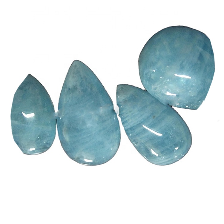 Top Aaa Aquamarine Cabochan Cabochon Siâp Goodure Blue Blue Aquamarine Gemstone Loose 41