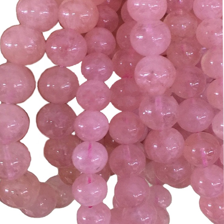 Barátság Gemstone karkötő készlet Rose Quartz női karkötő rózsaszín rózsa karkötő 40