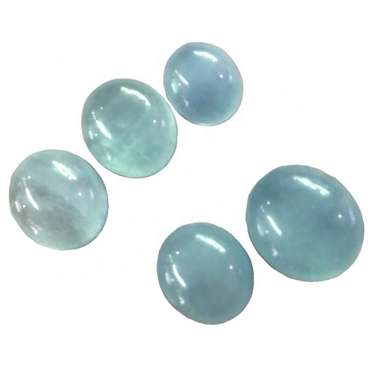 Cabine Aquamarine Naturali AAA Cabine di qualità AAA Blue Blue Aquamarine Cabochon calibrato Pietra allentata 41