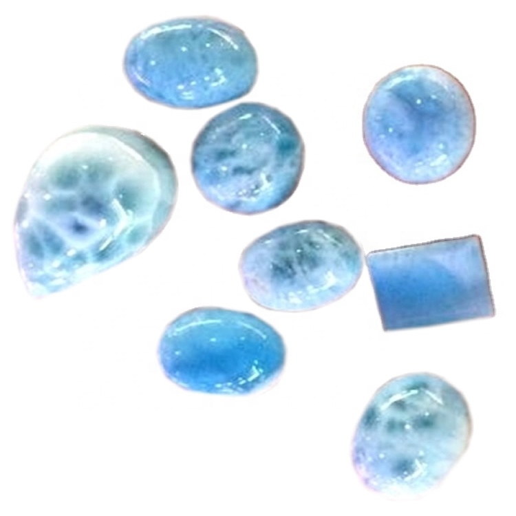 Larimar Cabs Larimar Cabochon Dóminíska Aaa + Dolphin Stone Semi Precious Gemstones 40