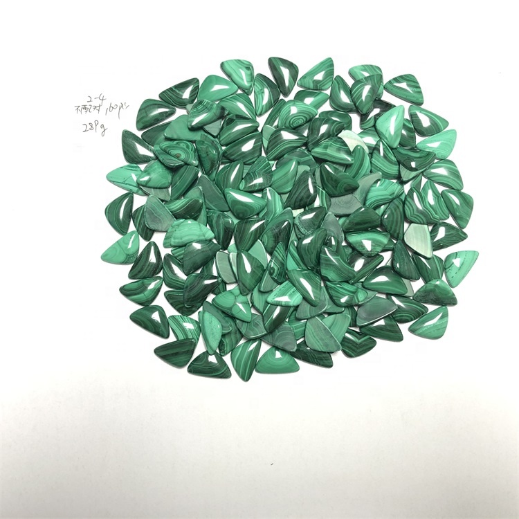 Natyrore Malachite Triangle Cabochon Stone Back Back për bizhuteri Triangle Malakite Cabochon Pikëpamje të lirshme 41