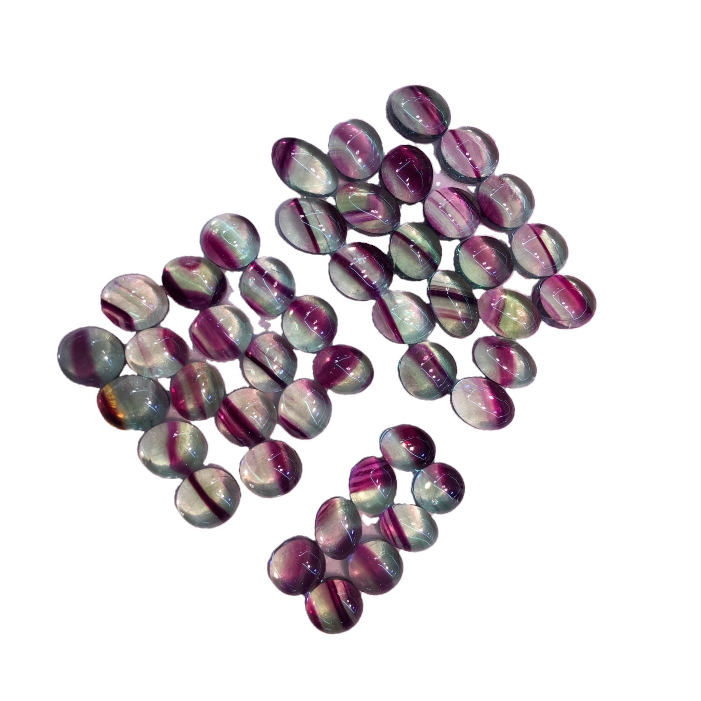 Fluorīts Cabochon ovāls plakans muguras kabīnes dabīgais dārgakmens kabochons 41