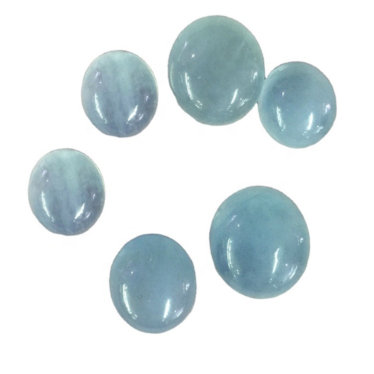 Круг Млечна Аква 6мм 8mm 10mm 12mm 14mm 16mm Cabochon AAA квалитет Млечниот Aquamarine Cabochon 41