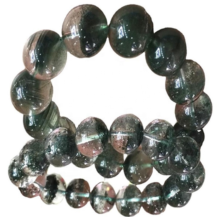 Ghost fantom kvarc különböző méretű karkötő ékszerek Natural Green fantom kvarc kerek gyöngy 40