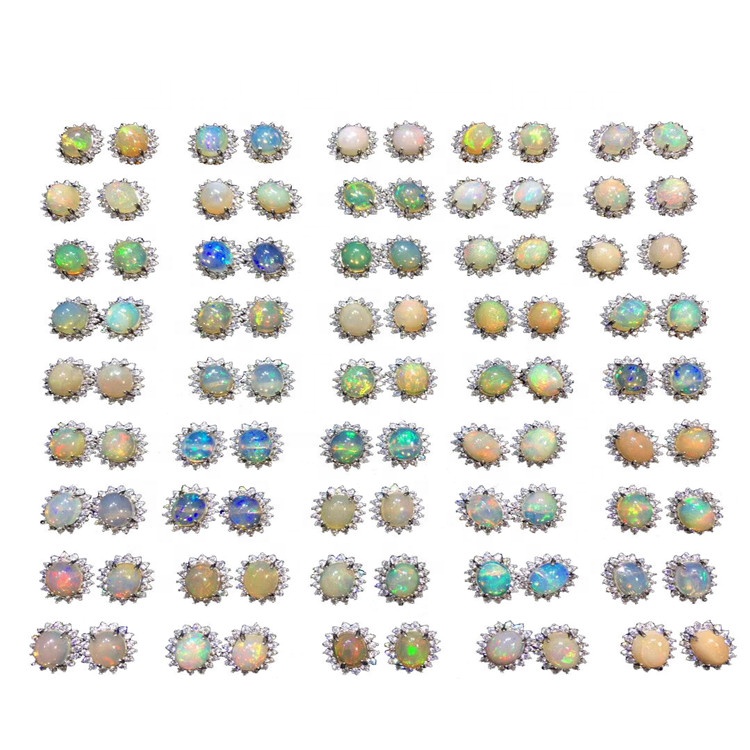 Természetes színes opál divatos fülbevalók varázslatos színes turmalin fülbevalók nőnek 40