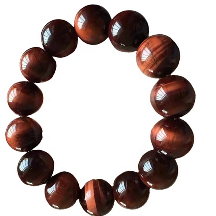 Rauður litur Tiger Eye Round Perlur Armband Gerðu heildsölu 40