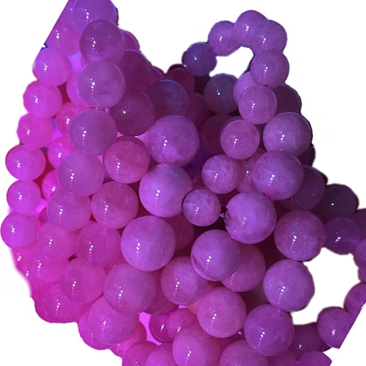 Gioielli con bracciale in perline di morganite naturale di colore rosa 40