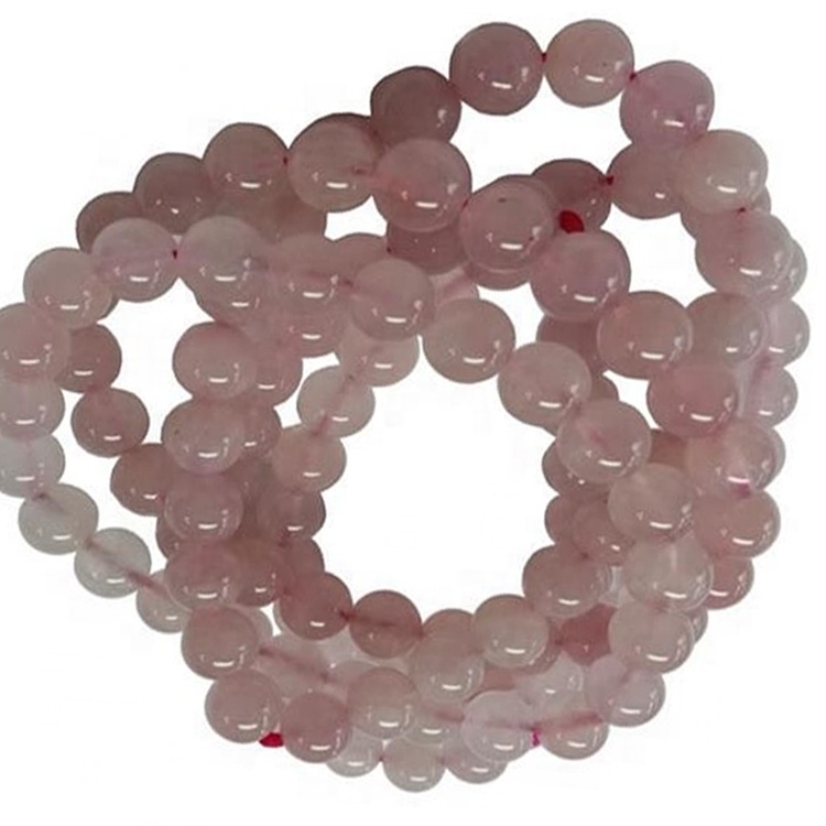 Smooth Natural Rose Quartz Fashion Armband Gemstone Bead Armband Skartgripir 40