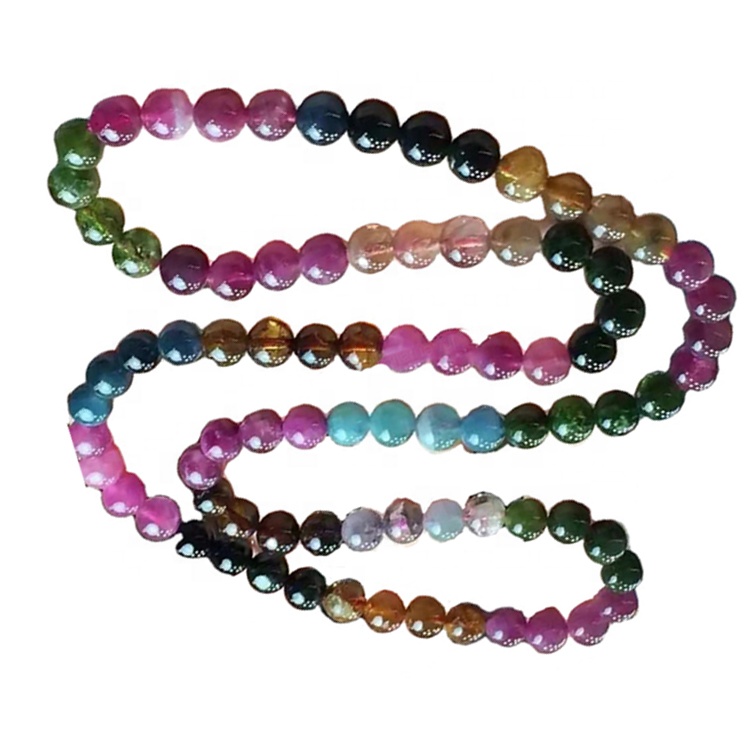 Braccialetto rotondo turmaline colorato naturale Braccialetto Rubellite Rubellite 40