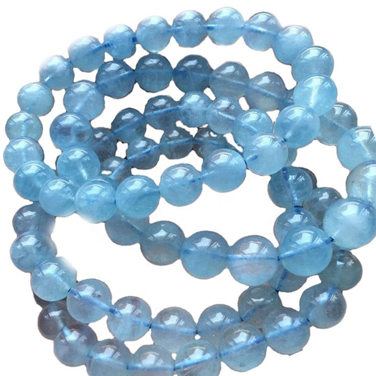 Aquamarine Prirodni kamen narukvica Najnoviji proizvodi Elastična narukvice Mliječni plavi Aquamarine 36