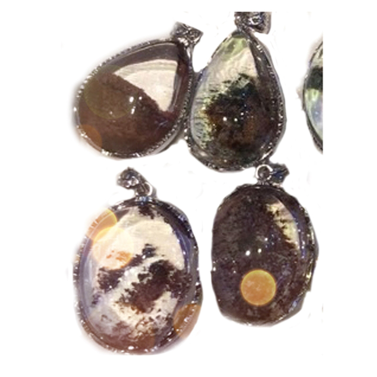 Engros Natural Colorful Phantom Crystal Quartz anheng 925 sølv for smykker 17