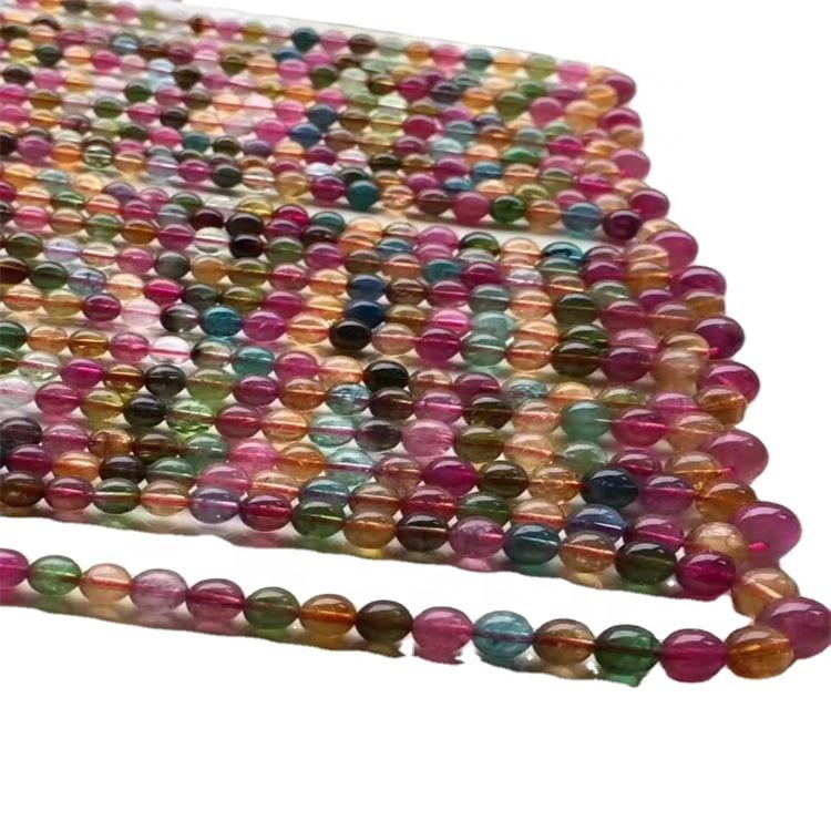 Шарени највиши квалитетни округли куглице Турмалин Рубелит ГЕММОНЕ Огрлица Складиште велепродаје 40