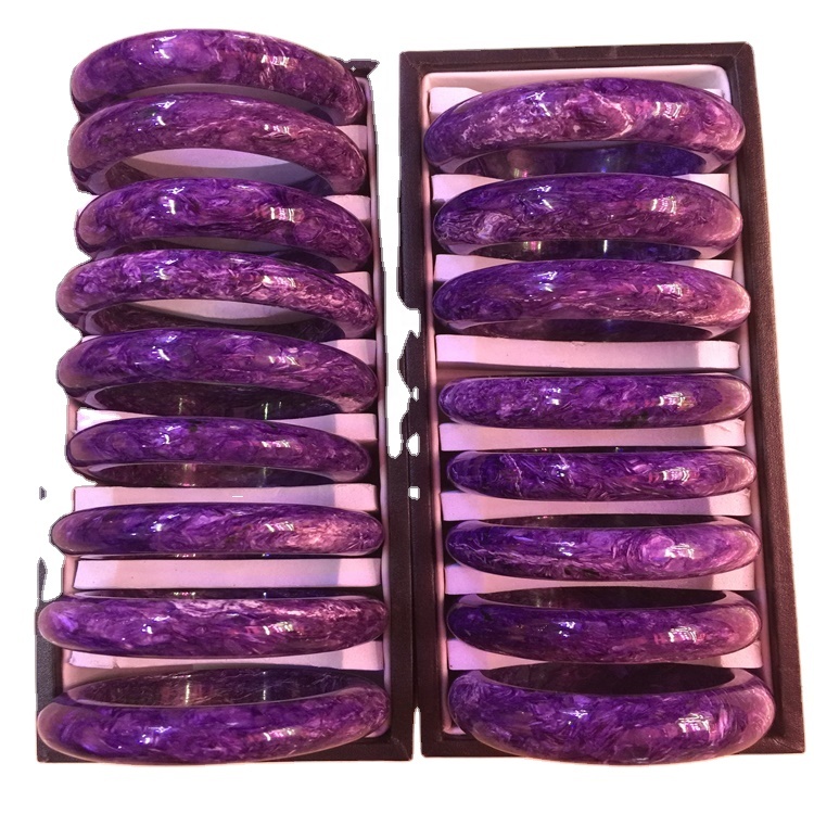 100% բնական Charoite Bangle Հաճախորդների որակը `բնական մուգ մանուշակագույն շարոիտը պատրաստելու համար 40