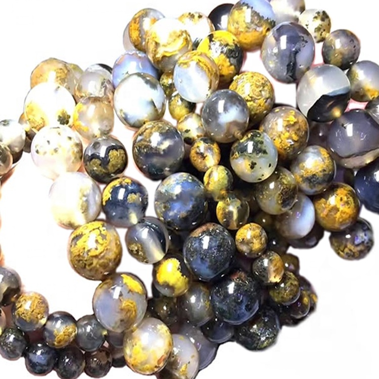 Planter mønster naturlig rundt perler agat armbånd masse kvantitet gjør engros 41