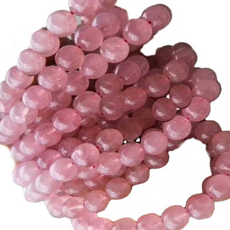 Madagascar al quarzo rosa quarzo perline rotondo quantità di massa produrre all'ingrosso 40