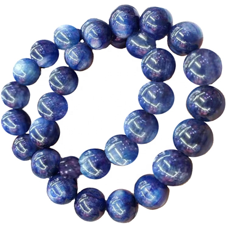 Braccialetto blu naturale Kyanite Braccialetto rotondo perline di guarigione della pietra preziosa della pietra preziosa perline allentate Braccialetto per gioielli facendo il disegno della moda 3a quali 32